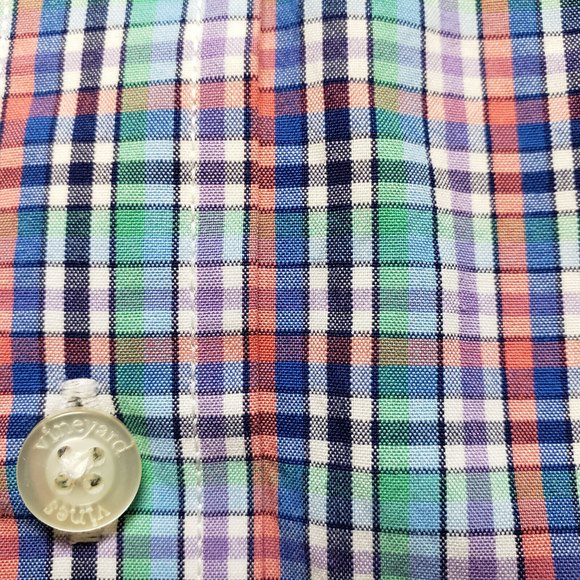 Vineyard Vines Mens XL Slim Fit Murray Shirt Button Down Front Multi Check EUC - Picture 9 of 10